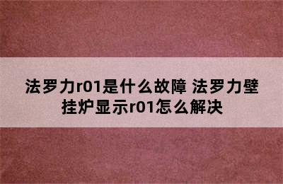 法罗力r01是什么故障 法罗力壁挂炉显示r01怎么解决